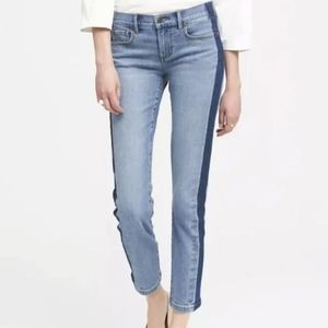 BANANA REPUBLIC Two Tone Side Stripe Girlfriend Denim Jeans Size 25